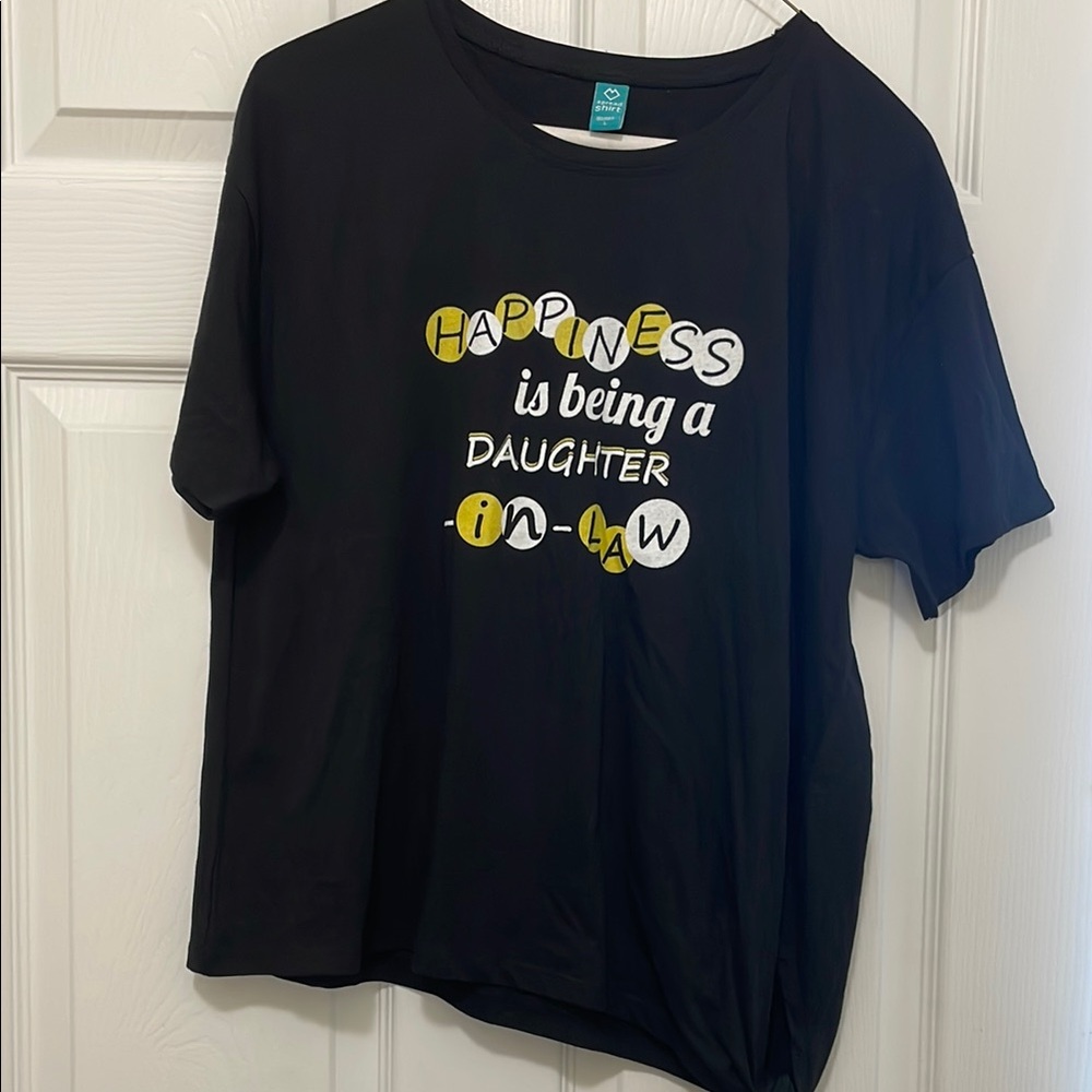 Black and White Short Sleeve Tee with Graphic Print